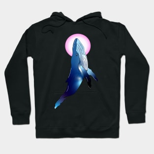 Pink moon whale Hoodie